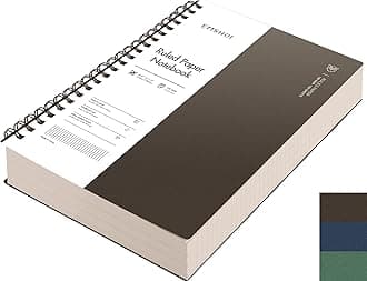 EMSHOI A4 Spiral Notebook College Ruled Lined Journal, 11.2" X 8.27",150 Sheets, 100gsm Thick Paper, Waterproof Softcover, Twin-Wire Binding, for Women Men School Work Business Writing, Gifts-Coffee