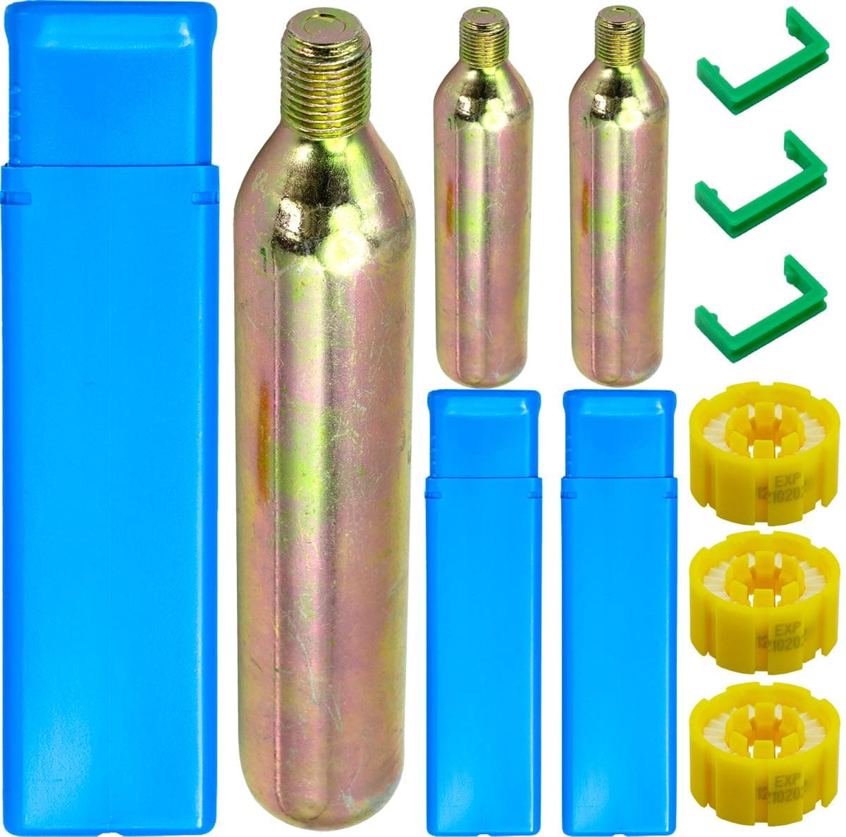 3-Pack 24/33 Grams 1/2 Thread CO₂ Inflator Cartridges Emergency Auto-Inflate for Life Jackets, PFDs & Safety Devices | Water Sports, Boating, Fishing & Kayaking Essential