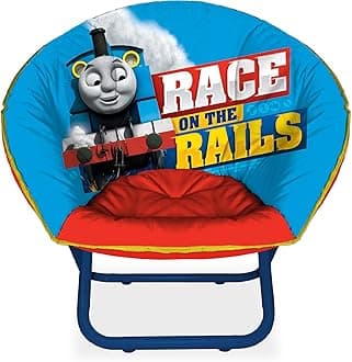 Idea Nuova Thomas and Friends Toddler 19" Folding Saucer Chair with Cushion, Ages 3+