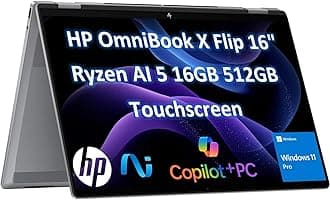 HP OmniBook X Flip 16 (Next Gen Envy 16 x360) 2-in-1 Touchscreen Laptop (16" FHD+, AMD Ryzen AI 5 340 (> Intel i7-1355U), 16GB DDR5, 512GB SSD) AI Copilot+ PC for Creator, Designer, Win 11 Pro