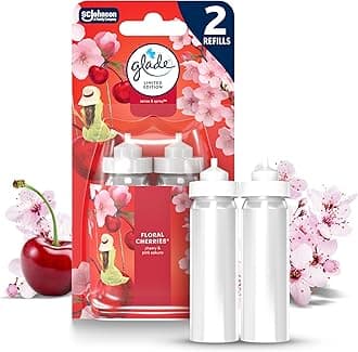 Glade Sense & Spray Air Freshener Refill, Motion Activated Automatic Room Spray and Odour Eliminator for Home, Floral Cherries, Duo Pack (2 x 18ml), Packaging May Vary