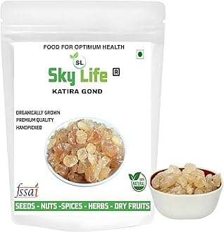 Sky Life® Gond Katira Pure Organic (100Grm) - Almond Gum Badam Pisin - Tragacanth Gum - Kathila Gum - Kator Gum Crystals - Dink Katora - Gum Edible - Gaund - Gondh Katira - Katira Gond
