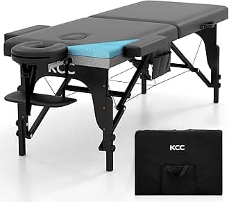 KCC Memory Foam Massage Table Premium Portable Foldable Massage Bed Height Adjustable, 84 Inches Long 28 Inchs Wide Home Salon Spa Bed Tattoo Table with Accessories &Carrying Case, Easy Set Up