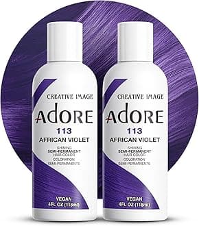 Adore Semi-Permanent Haircolor #113 African Violet 4 Ounce (118ml) (2 Pack)
