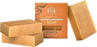 Crate 61 Organics, Handmade in Canada, Plant Based Natural Bar Soap Cold Pressed For Face & Body, w/Premium Essential Oils, For Men & Women 3 Pack (Ginger Cardamom)