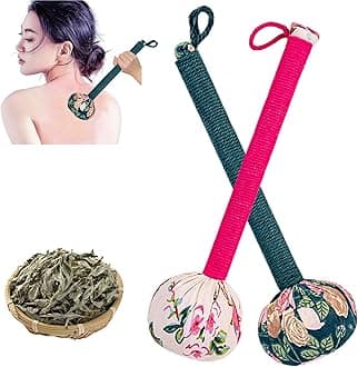 Mugwort Massage Hammer, Massage Tools Back, Shoulder & Body - Handheld Percussion Therapy Tool with US Design Patent, (Toffee Pink, Olive Green)