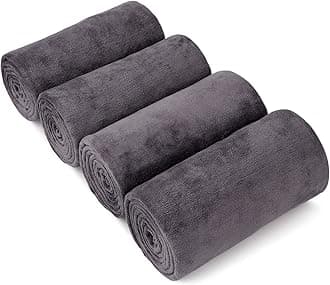 Orighty Bath Towels Pack of 4(27’’ x 54’’) - Premium Microfiber Bath Towel Sets, Highly Absorbent & Quick Drying, Multi-Purpose Microfiber Bath Towel for Sport, Yoga, SPA, Fitness, Grey