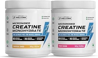 Creatine Powder 83 Serving Fruit Fusion & Tropical Tango For Enhanced Muscle Strength With Rapid Absorption | Creatine mono hydrate | Pack Of 2 |