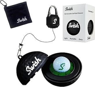 Swish Portable Golf Ball Cleaner – Clip-On Golf Accessory for Bag or Cart – Perfect Golf Gift