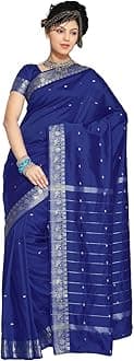 Womens Indian Ethnic Traditional Banarasi Art Silk Saree Sari Wrap Fabric Dress Drape