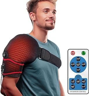 sticro Shoulder Heating Pad Massager for Pain Relief, Vibration Massage Heated Wrap Braces for Left Right Frozen Shoulder, Rotator Cuff Injury, Arthritis for Men Woman - S/M/L