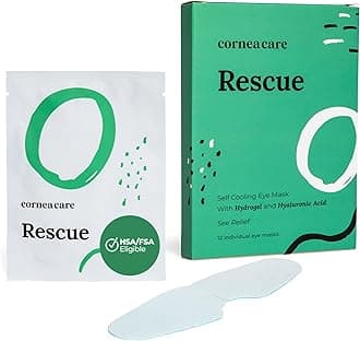 CorneaCare | Rescue Hydrogel Self Cooling Compresses | Eye Cooling Pads | Cooling Eye Patches | ​​Cooling Eye Masks | Cold Eye Masks for Puffy Eyes | Cold Compress for Eyes | 12 Count