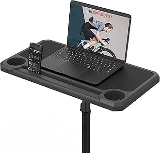 Media Display - Indoor Cycling Desk for Bicycle Trainer - Bike Desk Creates Rad Indoor Cycling Pain Cave - Perfect for Displaying Zwift, TR, and Wahoo SUF