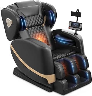 2026 Massage Chair Full Body, Zero Gravity Massage Chair with 10 Fix Rollers, Airbags, Heating, Foot Massage, Auto Modes, Bluetooth Speaker, Smart Screen Controller(Classic Black)