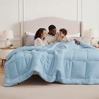 Bedsure Comforter Duvet Insert - Quilted Comforters Oversized King Size, All Season Duvet, Down Alternative Bedding, with 8 Tabs, Gifts for Women/Men, Light Blue, Oversized King 116 x 98 Inches