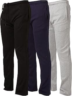 Ultra Performance 3 Pack Mens Sweatpants, Wide Leg Open Bottom Lounge Sweat Pants for Men