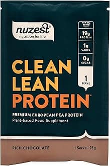 Clean Lean Pea Protein - Rich Chocolate - Vegan Protein Powder - Complete Amino Acid Profile - Plant-Based Workout & Recovery Fuel - All Natural Food Supplement - 25g Sachet (1 Serving)
