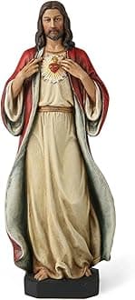 BC BUILDCLASSIC Sacred Heart of Jesus Figure, Jesus Christ Statue, Catholic Gifts 6 inches H Resin