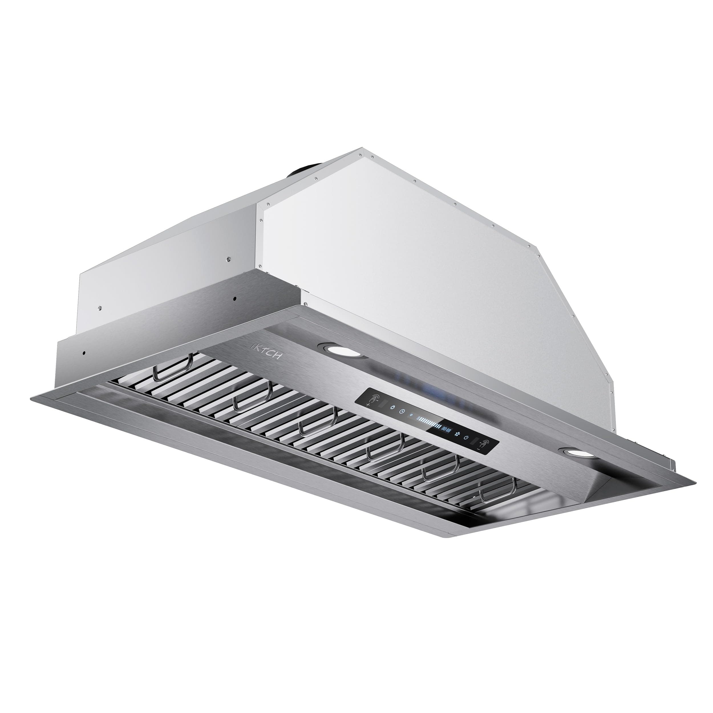 36 inch Built-in/Insert Range Hood 900 CFM, Ducted/Ductless Convertible Duct, Stainless Steel Kitchen Vent Hood with 2 Pcs Adjustable Lights and 3 Pcs Baffle Filters with Handlebar(IKB02-36'')