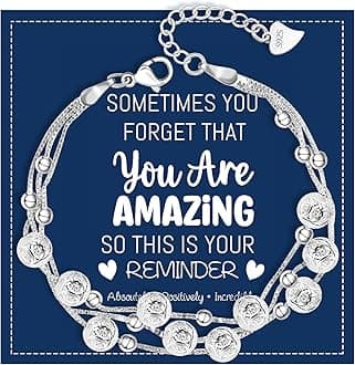 QianSiLi 925 Sterling Silver Charm Bracelet for Women Adjustable Beaded Layered Bracelets Silver Jewelry Gift for Women Teen