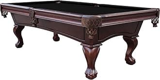 Playcraft Charles River 8' Slate Pool Table w/Leather Drop Pockets - Billiard Table with Solid Hardwood & 3pc Slate System - Perfect for Game Room, Office or Dens - 25 Cloth Colors