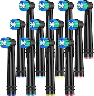 REDTRON Replacement Brush Head for Oral B, Electric Toothbrush Head for Oral B, Classic Precision Clean Brush Heads Fit Professional Care, Vitality Pro Smart Genius Series and More, 12 Pack Black