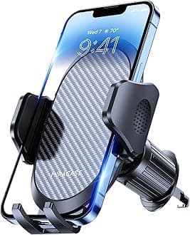 【2024 New Generation】 Car Phone Holder with Newest Metal Hook Clip, Air Vent Phone Holder Car, Hands Free Universal Mobile Holder for Car Compatible with iPhone Android and All Smartphones