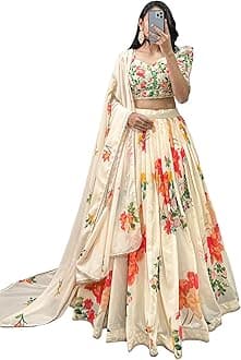 LooknBook Art Women's Dola Silk With Kalamkari Print Lehenga Choli Set