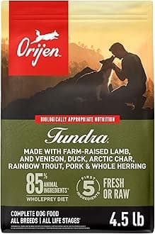 Grain Free Poultry Free High Protein Dry Dog Food Tundra Recipe 4.5lb Bag