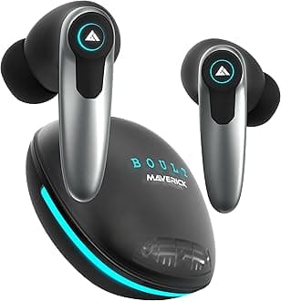 GOBOULT Maverick True Wireless Earbuds with 35H Playtime, 45ms Xtreme Low Latency Mode, Quad Mic ENC, Type C Fast Charging (10Mins=120Mins), 10mm Drivers, BT 5.3, IPX5