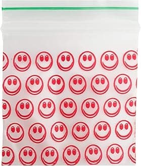 Grip Seal Bags Zip Lock Bags Resealable Plastic Bags Baggies (30x30 mm (500 Pcs), Smile)