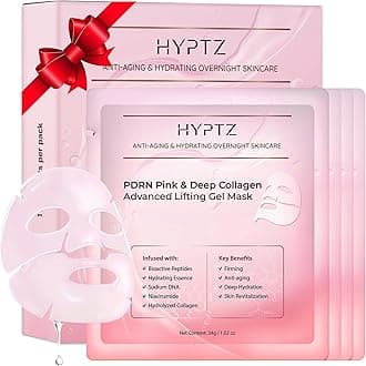 Salmon DNA PDRN Collagen Face Mask – Korean Face Mask for Glass Skin – Collagen Face Masks Skincare Overnight Hydrogel – Firming, Hydrating Face Masks, Pink Collagen Mask 4-Pack