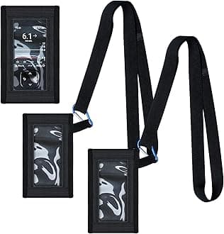 Kosiz 2 Pack Blood Glucose Meter Case with Lanyard Compatible with Dexcom G7 Glucose Monitor Pouch with Viewing Window for Diabetic Accessories Supplies (Black)