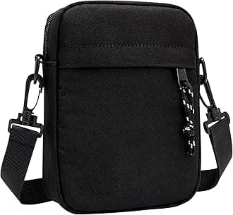 Small Crossbody Bag for Men, Mini Messenger Bag Side Shoulder Bag for Phone Passport, Casual Satchel Bag Phone Purse, Mini Sling Bag Fanny Pack Water Resistant for Travelling, Hiking (Black)