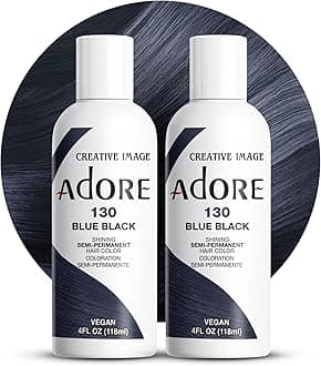 Semi Permanent Hair Color (130 Blue Black) (2 Pack) | Vegan & Cruelty-Free Black Hair Dye | No Ammonia, No Peroxide, No Alcohol | 4 Fl Oz
