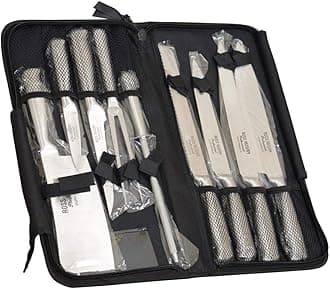 Eclipse 9 Piece Chefs Knife Set with Carry Case in Stainless Steel
