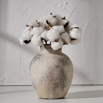 SIDUCAL Ceramic Decorative Flower Vase | 6 Inch Pottery Rustic Farmhouse Vase...