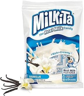 Milkita Creamy Vanilla Milk Candy – Low-Sugar Healthy Sweets with Real Milk for Kids & Adults – Fat Free & Gluten Free Candy with Calcium for Everyday Indulgence (25 Count Bag)