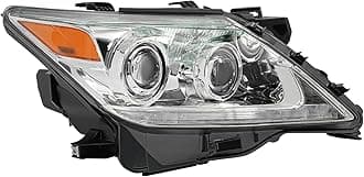 Front Headlight Assembly for 2013-2015Lexus LX570 w/O AFS Model, Right Passenger Side Replacement Xenon Headlamp Chrome Housing w/LED DRL, Front Head Light Lamp Clear Lens