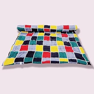 Soft Cotton Quilt Foldable Movable Picnic Light Weight Filled Single Firm Mattress| Gadda (3D Design Printed, 1 Sleeping Capacity, 3 x 6 ft or 72 x 36 Inches) (Multicolor Boxes)