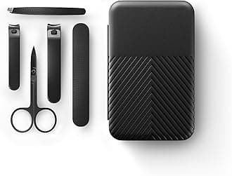 MANSCAPED® Shears 3.0, 5-Piece Precision Men’s Nail Grooming Travel Kit, Stainless Steel Manicure Set with Fingernail & Toenail Clippers, Nail File, Slant Tip Tweezers, Cuticle Scissors, Travel Case