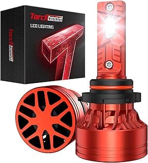 Torchbeam 9005 Led Light Bulbs, 6,0000LM Brighter 9005/HB3 Led Bulb, HB3 Driving Light with 6500K Cool White, 5-Min Install, 360° Adjustable, Pack of 2