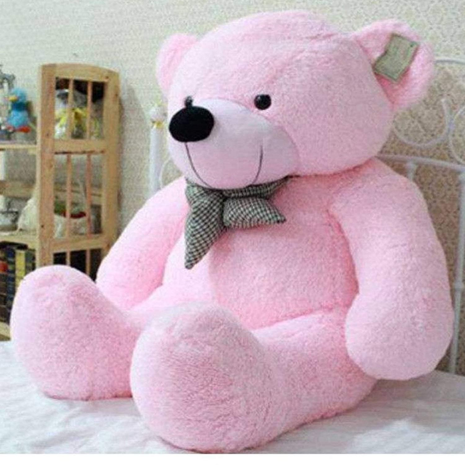 Long Huge Loveable Hugable Playable Soft Teddy Bear, Pink (Medium)