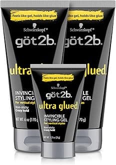 Ultra Glued Invincible Styling Gel 2 6oz tubes + 1 Travel 1.25oz tube