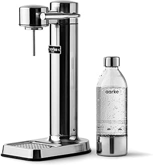Aarke Carbonator 3, Sparkling Water Maker with Water BPA free PET Bottle, Steel Finish