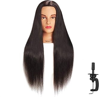 Hairingrid 26"-28" Mannequin Head Hair Styling Training Head Manikin Cosmetology Doll Head Synthetic Fiber Hair and Free Clamp Holder (R71907LB02)