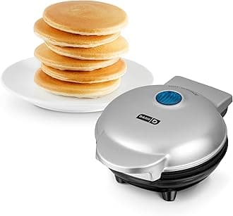 Mini Maker Griddle - Compact Griddle for Creative Homemade Treats - PTFE nonstick surface, Quick Heat-Up System & Space-Saving Design - Silver