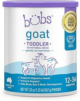 - Goat Toddler Nutritional Drink, Non-GMO Whole Goat Milk-Based Gentle Formula, for Kids 12-36 Months, 20 oz