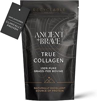Ancient + Brave True Collagen 200g - Bovine Collagen Powder - 100% Hydrolysed Collagen Peptides (Type I) - High Protein, Fasting & Keto Friendly - Neutral Tasting - 30 Day Supply
