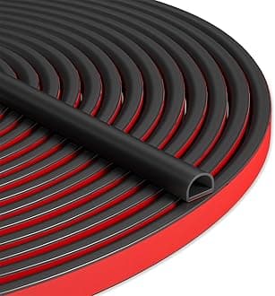 40FT Weather Stripping Door Seal - Self Adhesive Weather Insulation Strip Weatherstripping Silicone D Shaped Seal Strip Door Frame Gap Filler/Window Soundproofing